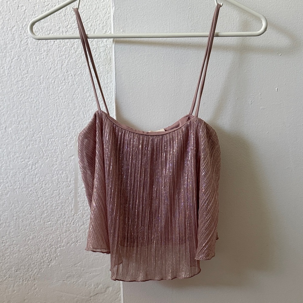 Elegant Mauve Pleated Camisole